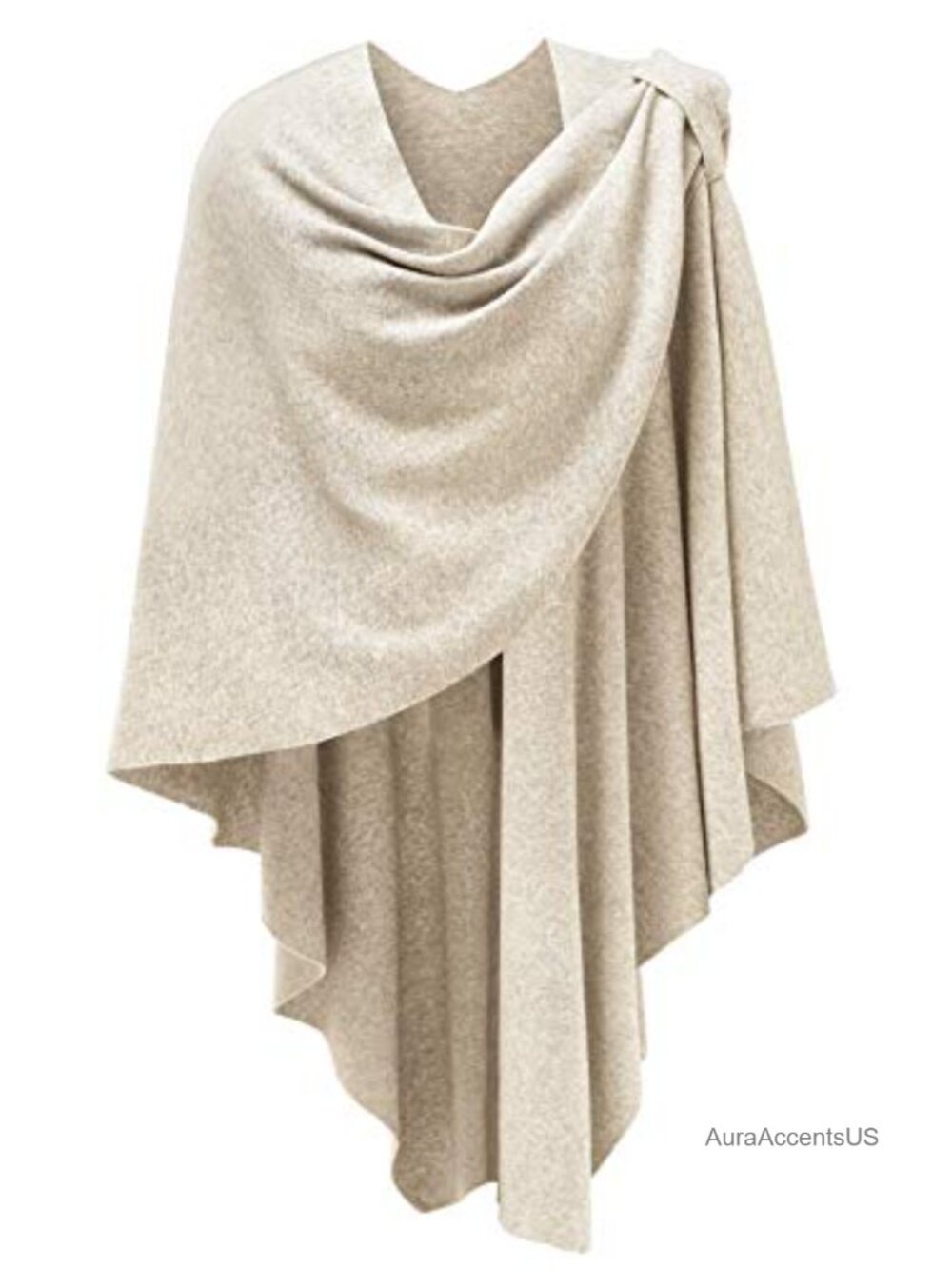 Women's Cross Front Poncho Shawl Wrap Viscose Blend Formal Elegant